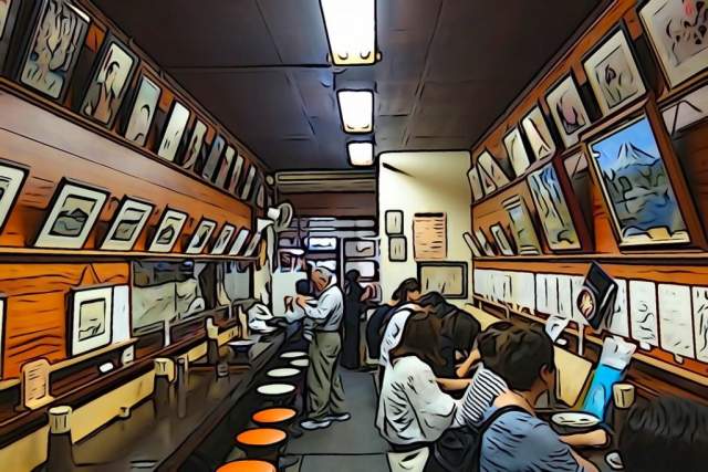 西町大喜 西町本店の店内イラスト