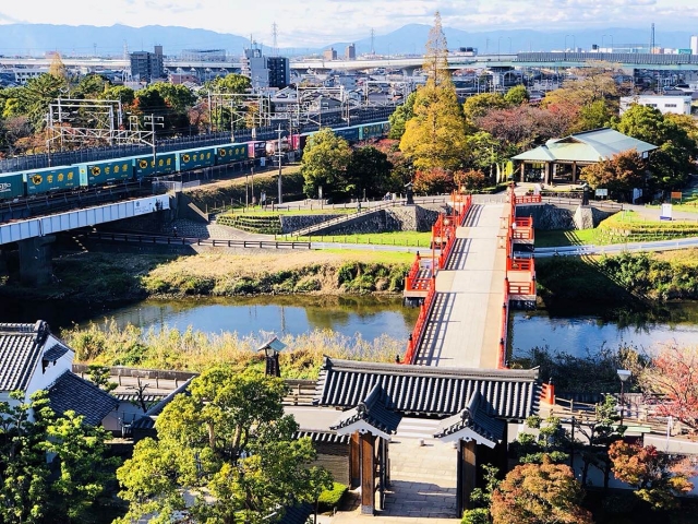 清洲城から見た大手橋